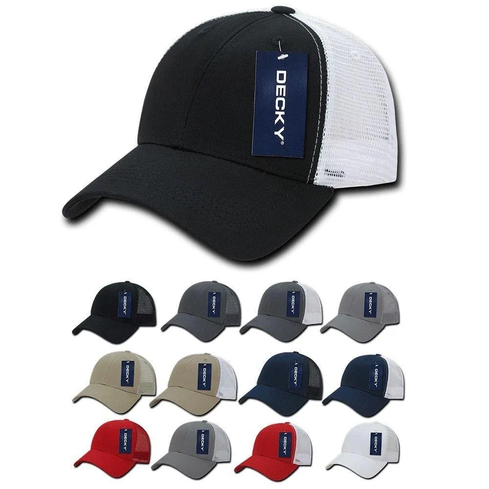 1 Dozen Decky 6 Panel Low Crown Mesh Golf Dad Caps Hats Wholesale Lots!!