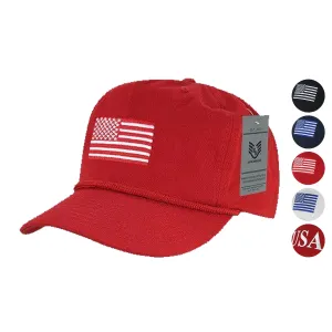 1 Dozen USA Flag Patriotic Embroidered Cotton 5 Panel Dad Golf Hats Wholesale Lots