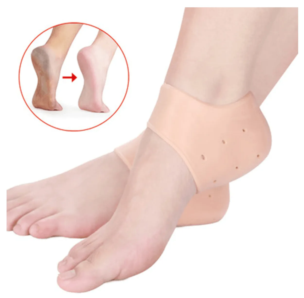 1 pair Silicone Gel Heel Socks Protector Anti-slip Cracked For Foot