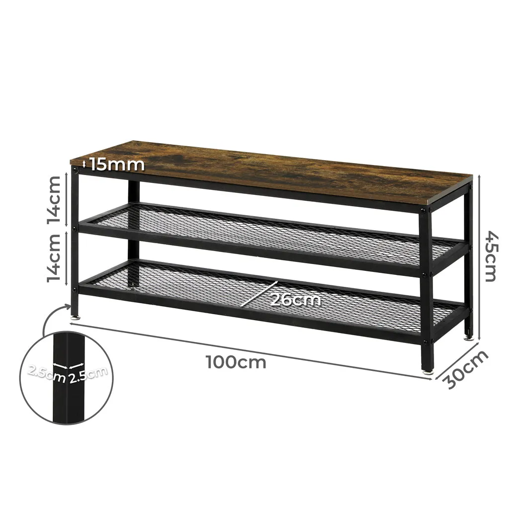 100cm 3-Tier Shoe Rack Bench