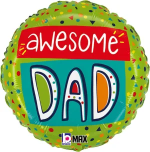 18" Awesome Dad Confetti Foil Balloon