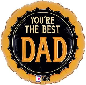 18" Best Dad Beer Cap Foil Balloon