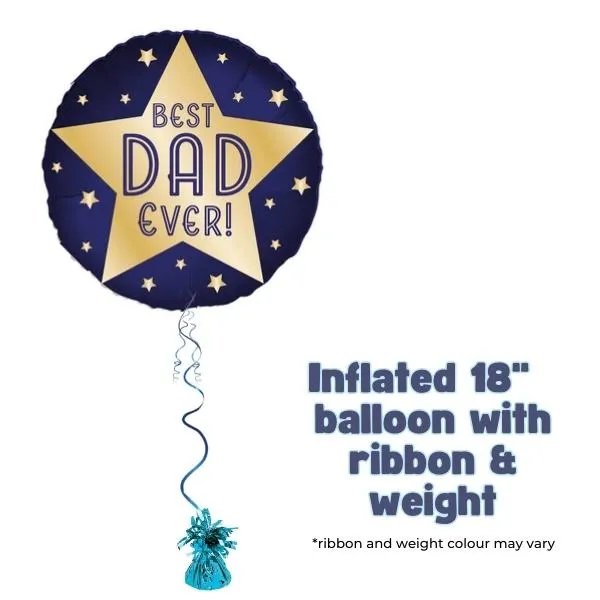 18" Best Dad Ever Stars Foil Balloon