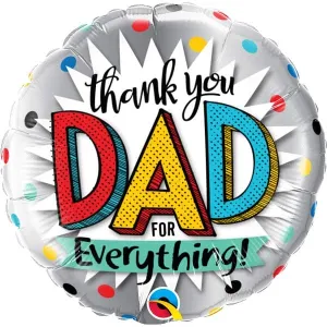 18" Thank You Dad For Everything Foil Balloon