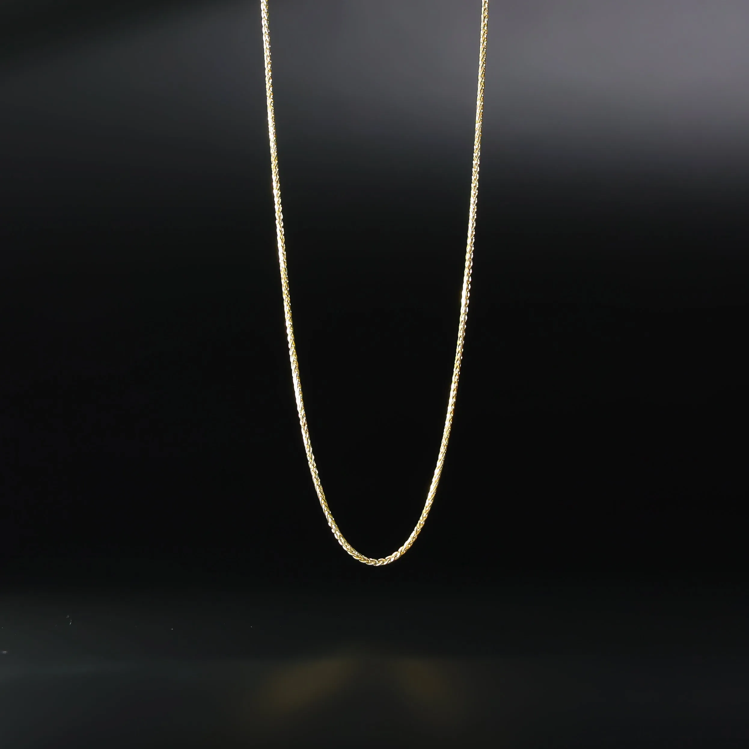 1mm Solid Gold Wheat Link Chain Model-0545