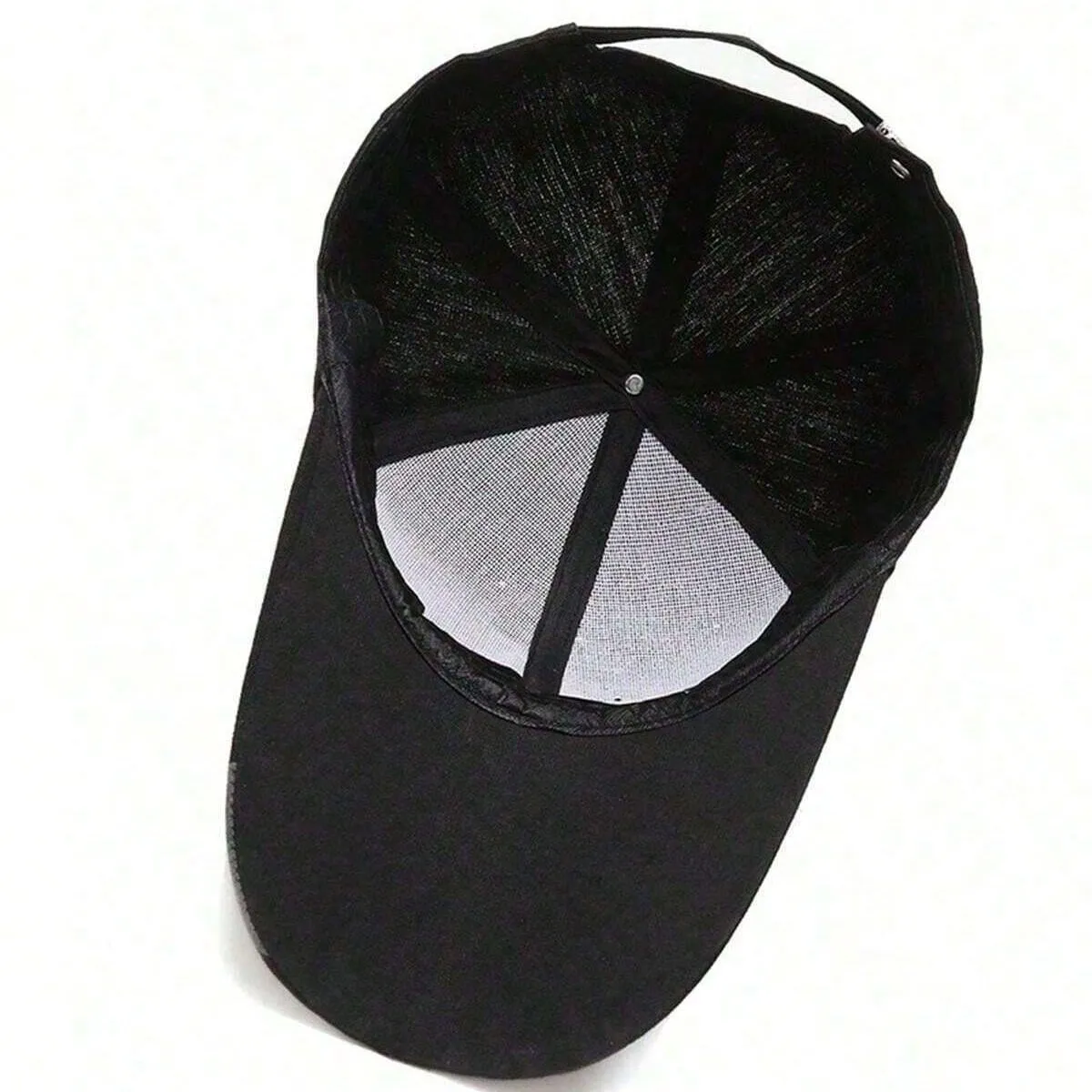 1pc Fashionable Canvas Print Baseball Cap With Long Brim And Duck Tongue For Sun Protection And Outdoor Sports Casual