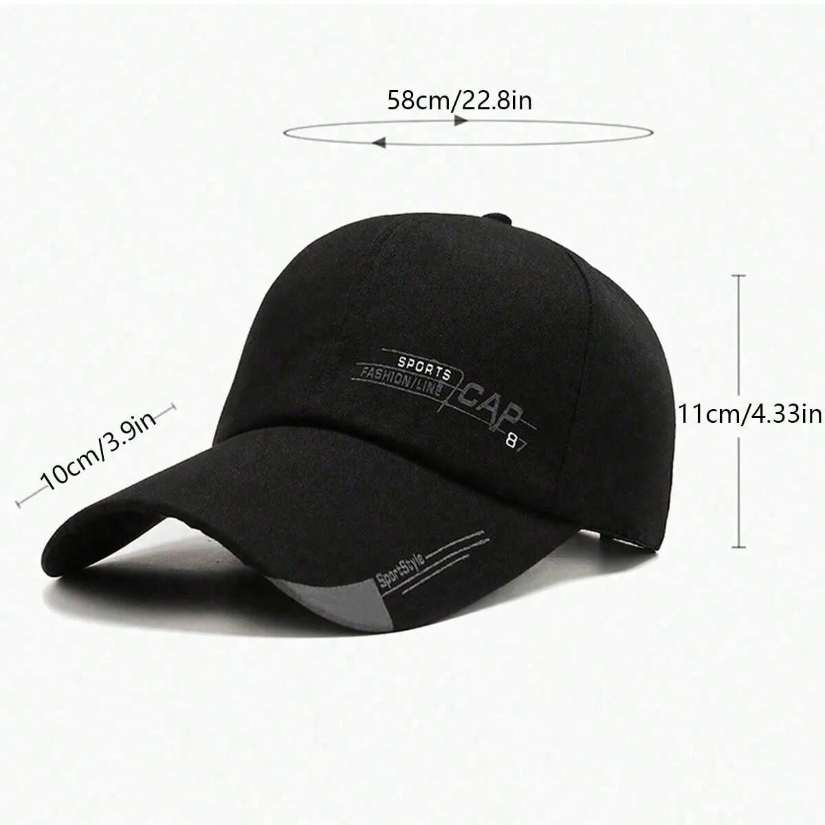 1pc Fashionable Canvas Print Baseball Cap With Long Brim And Duck Tongue For Sun Protection And Outdoor Sports Casual