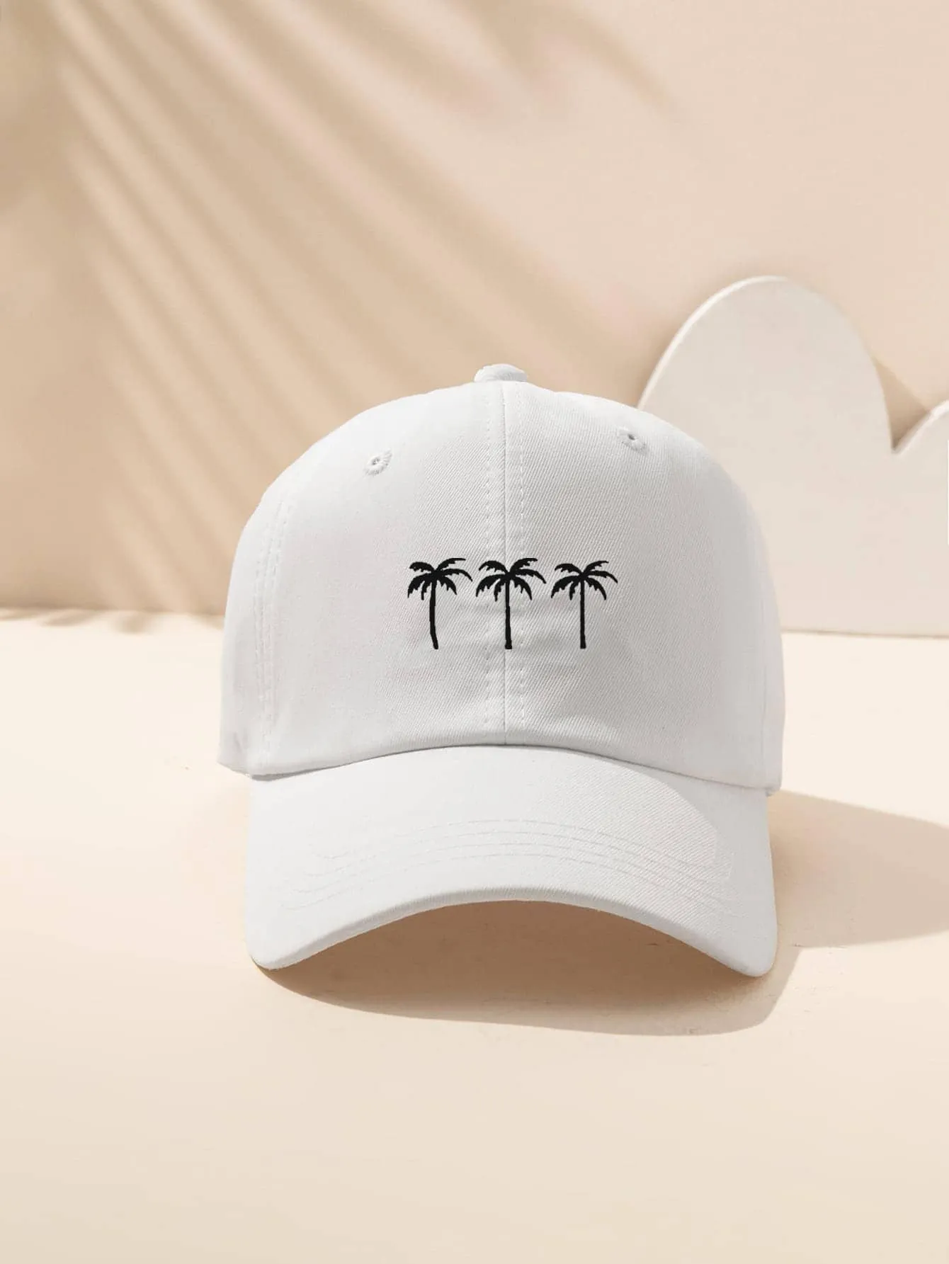 1pc Unisex Printed Palm Tree Baseball Cap, Outdoor Adjustable Casual Hat