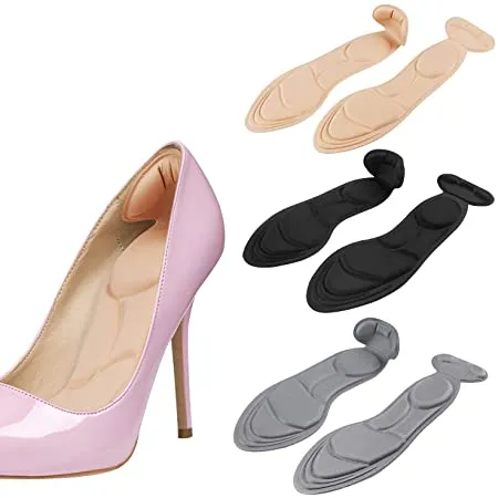 4D Soft Breathable Lady High-heeled Shoe Insoles-Beige