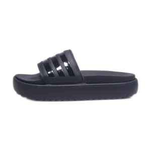 Adidas Adilette Platform Sliders Pu Leather Black Colour For Men