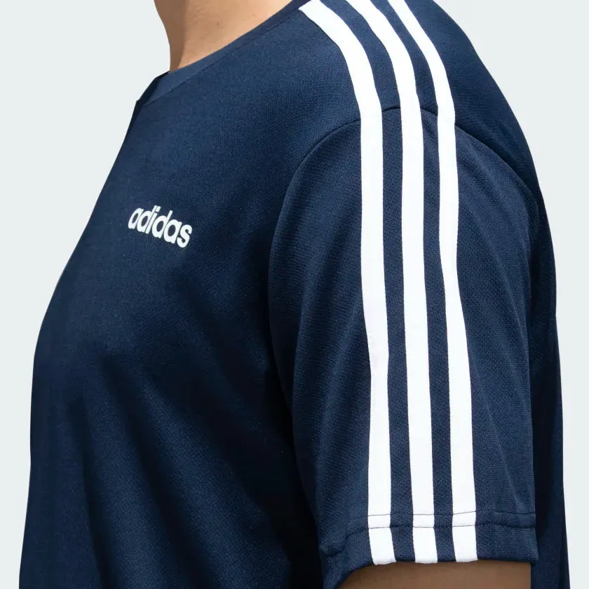 Adidas Men Sporty Round Neck 3-Stripes Training Tee