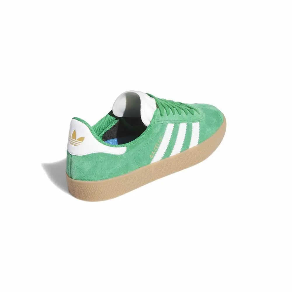 Adidas Skateboarding Gazelle ADV Green Feather White Gold Metallic Skate Shoes