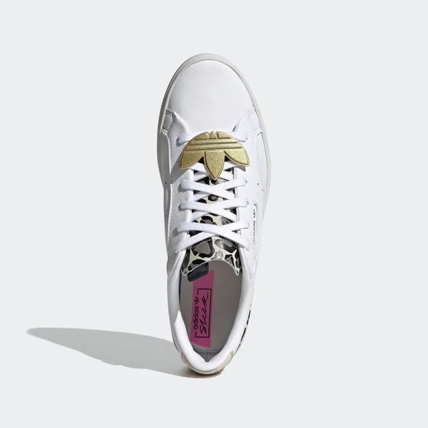 Adidas Women's Sleek Shoes - Cloud White / Brown Leopard / Gold