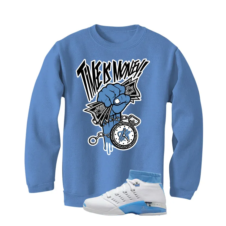 Air Jordan 17 Low University Blue Carolina Blue T-Shirt (Time Is Money)| illcurrency