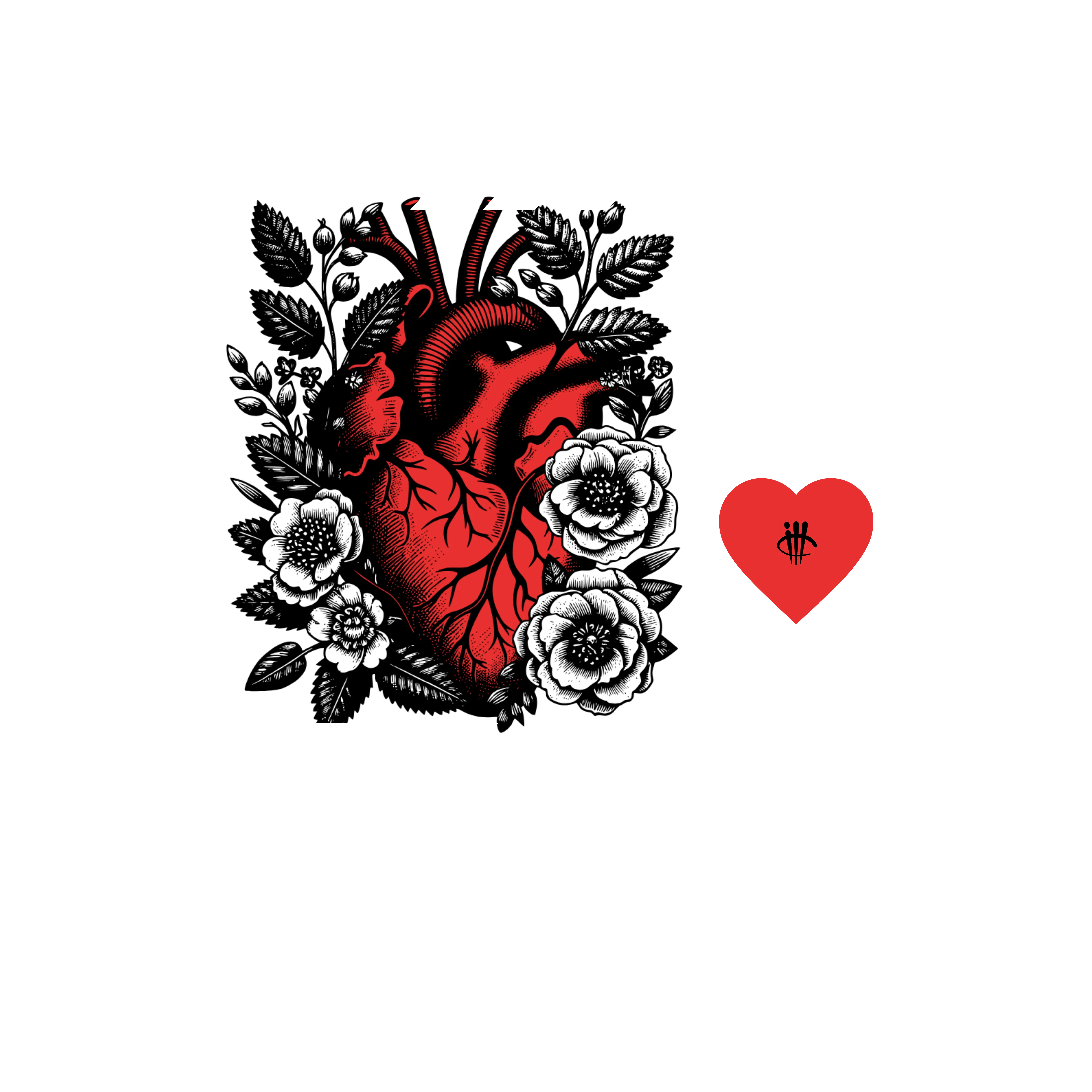 Air Jordan 3 Black Cement Black T-Shirt (Heart Flower)| illcurrency