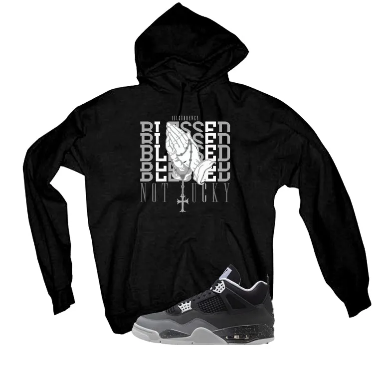 Air Jordan 4 Fear Pack Black T-Shirt (Blessed not lucky)| illcurrency