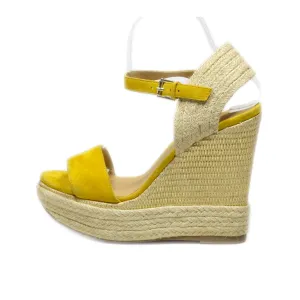 Aldo Wedge Sandals Fabric Beige Colour For Women