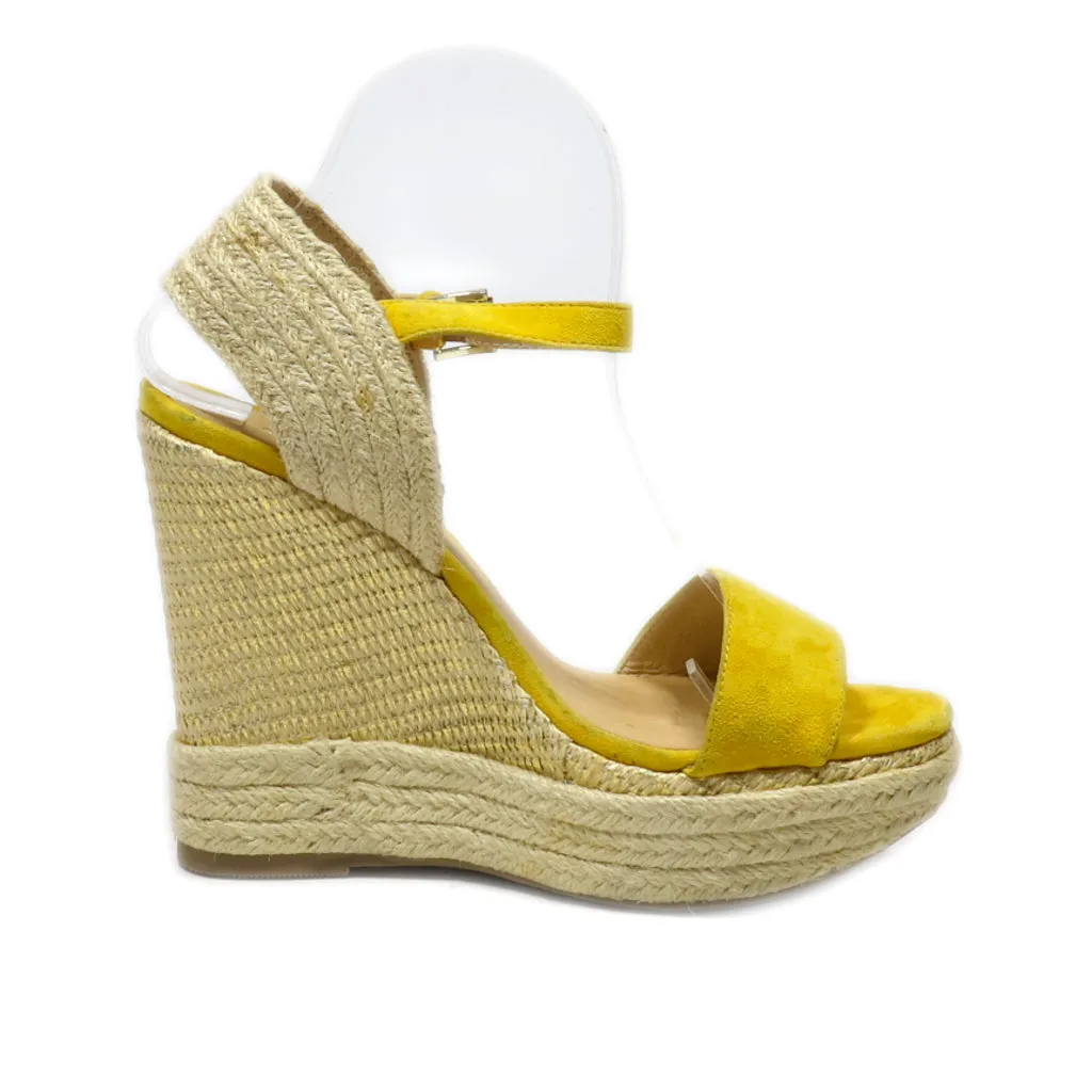 Aldo Wedge Sandals Fabric Beige Colour For Women