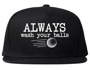 Always Wash Your Balls Funny Golf Mens Snapback Hat