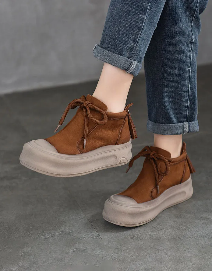 Ankle Lace-up Comfortable Casual Platform Boots