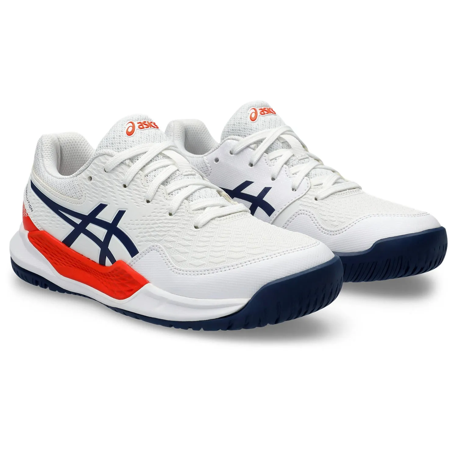 Asics Gel Resolution 9 Junior tennis shoes 067.103 White/Blue/Orange