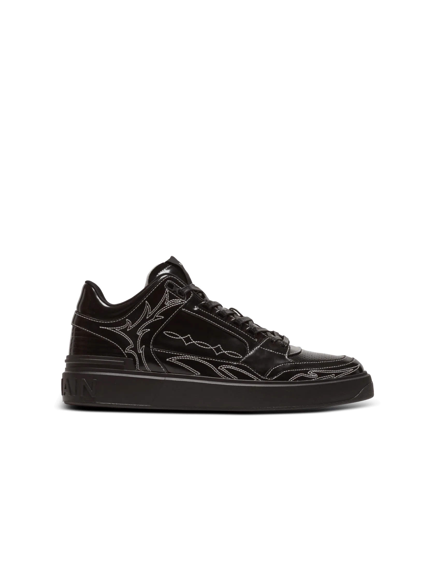 B-Court Mid Top Western glazed leather trainers