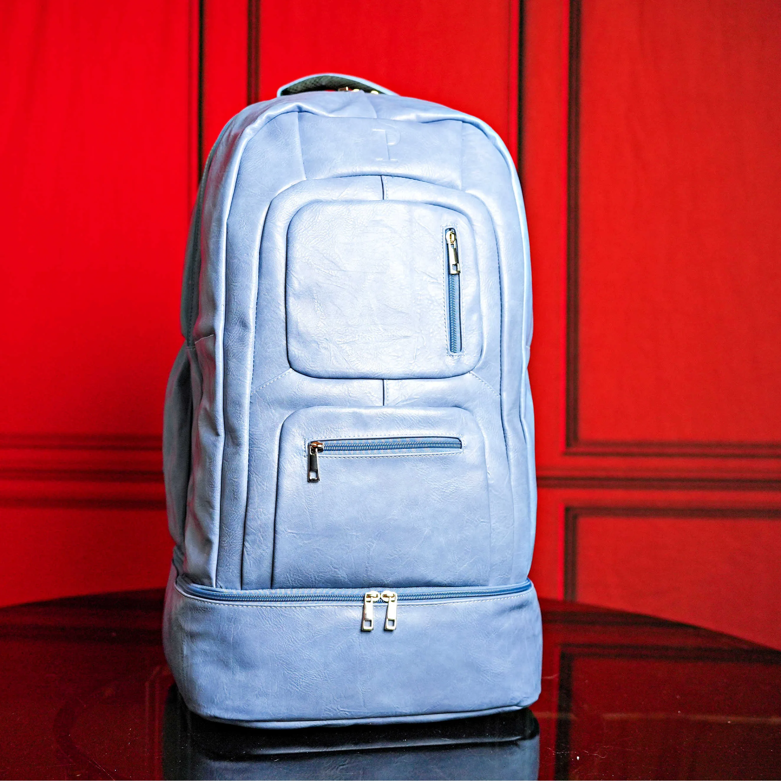 Baby Blue Luciano Leather 3 Bag Set