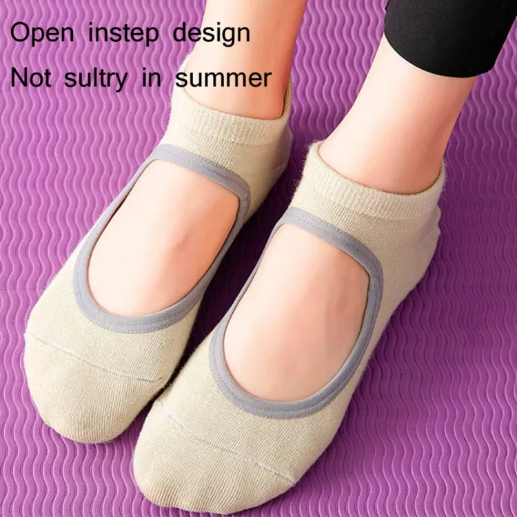 Backless Non-Slip Yoga Dance Socks Gym Indoor Floor Sports Socks, Size: 35-42(Purple)