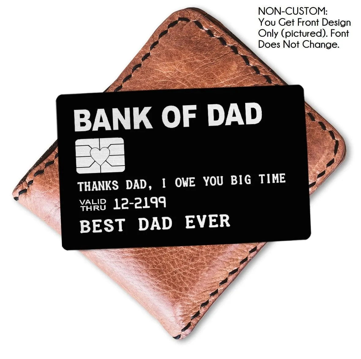 Bank of Dad Engraved Wallet Insert Fathers Day Gift Deployment Man Wallet Card Best Dad Ever Personalize Father of the Bride Gift Daughter