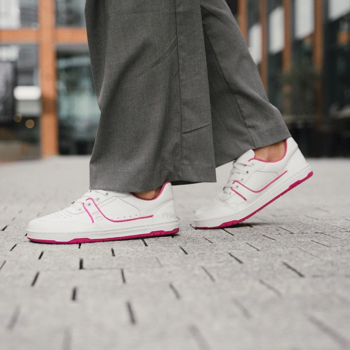 Barefoot Sneakers Barebarics Arise - White & Raspberry Pink