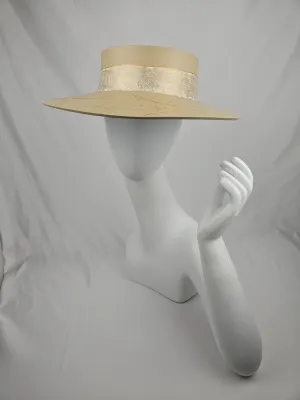 Beige "LadyEVA" Visor Hat with Golden Band and Paint Splatter