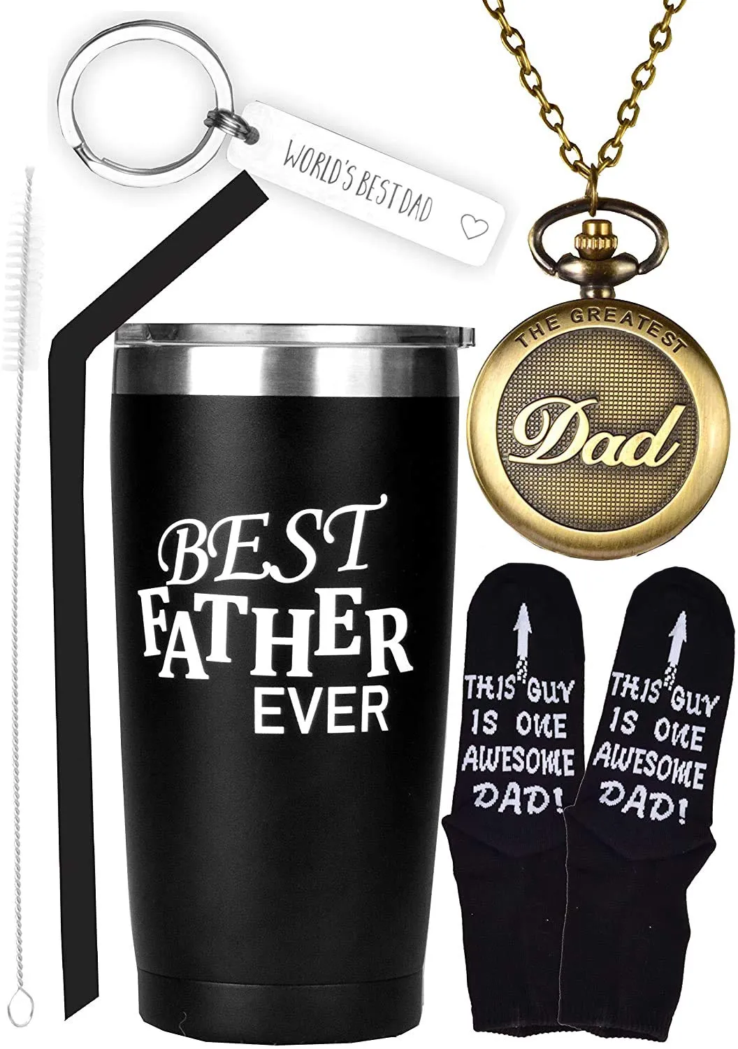 Best Father Ever Gifts, FatherS Day Gifts, Best Dad Ever Socks, Retro Dad Pendant Gift