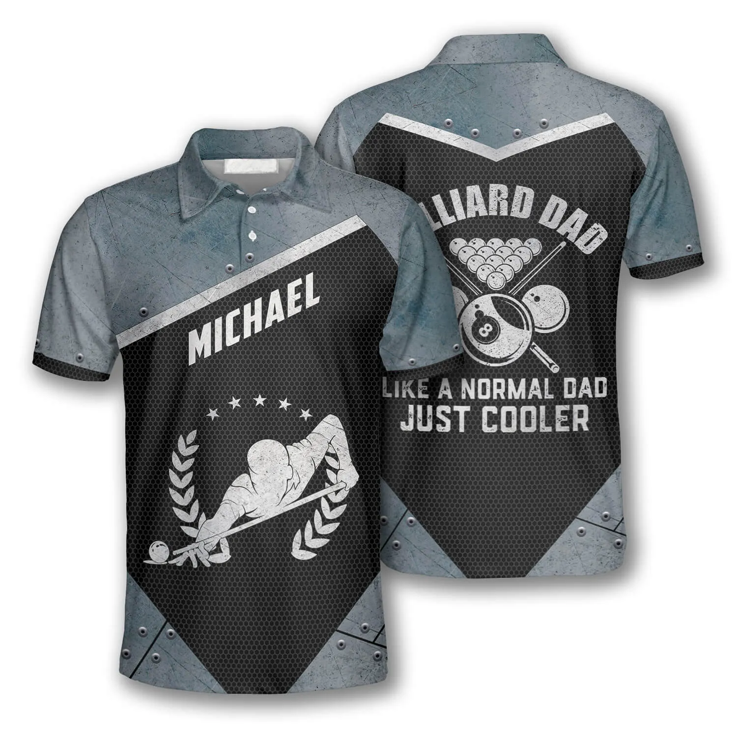 Billiard Dad Like a Normal Dad Just Cooler Custom Billiard Shirts for Men, Gift for Dad Billiard