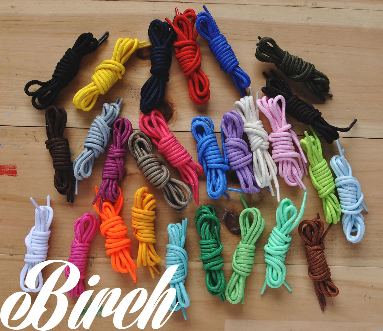 Birch's Round 3/16" Thick Shoelaces - Blue