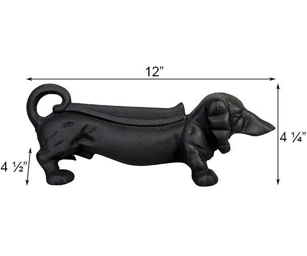 Black Cast Iron Dachshund Boot Scraper