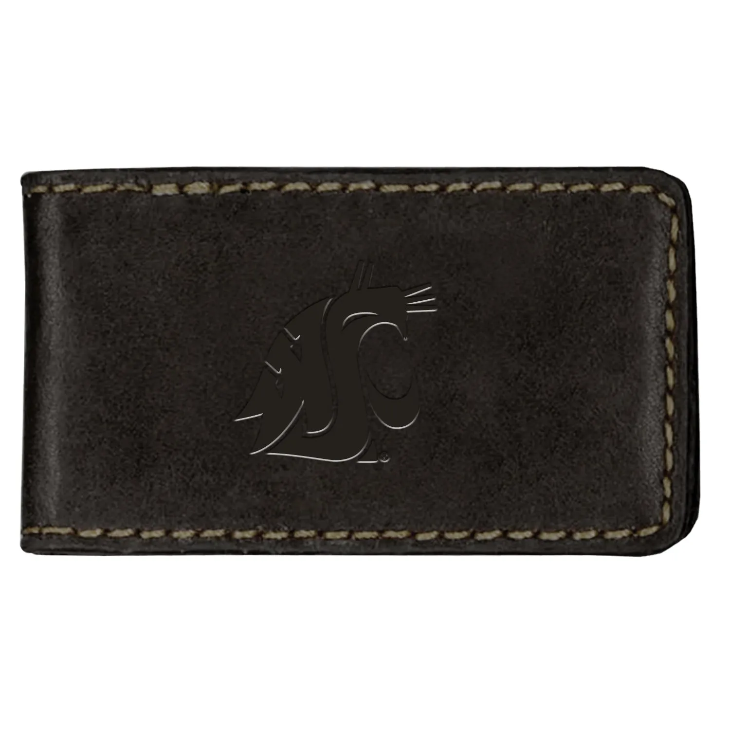 Black Leather Cougar Money Clip