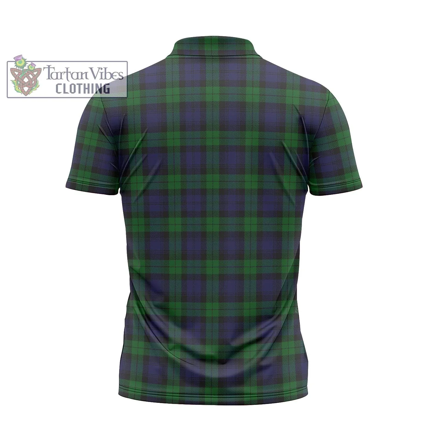 Black Watch Tartan Zipper Polo Shirt