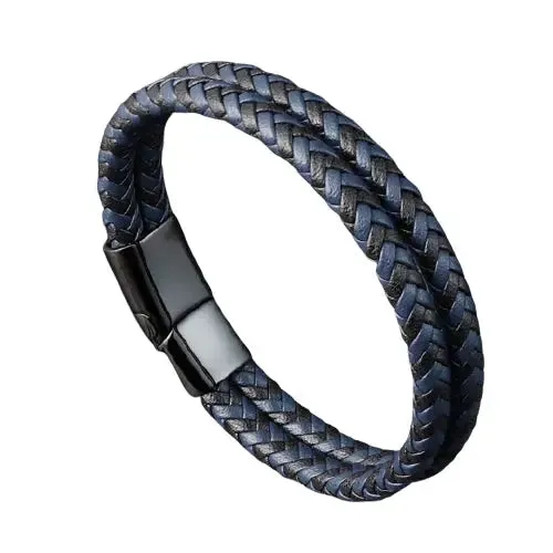 Blue & Black Multi Layer Braided Bracelet