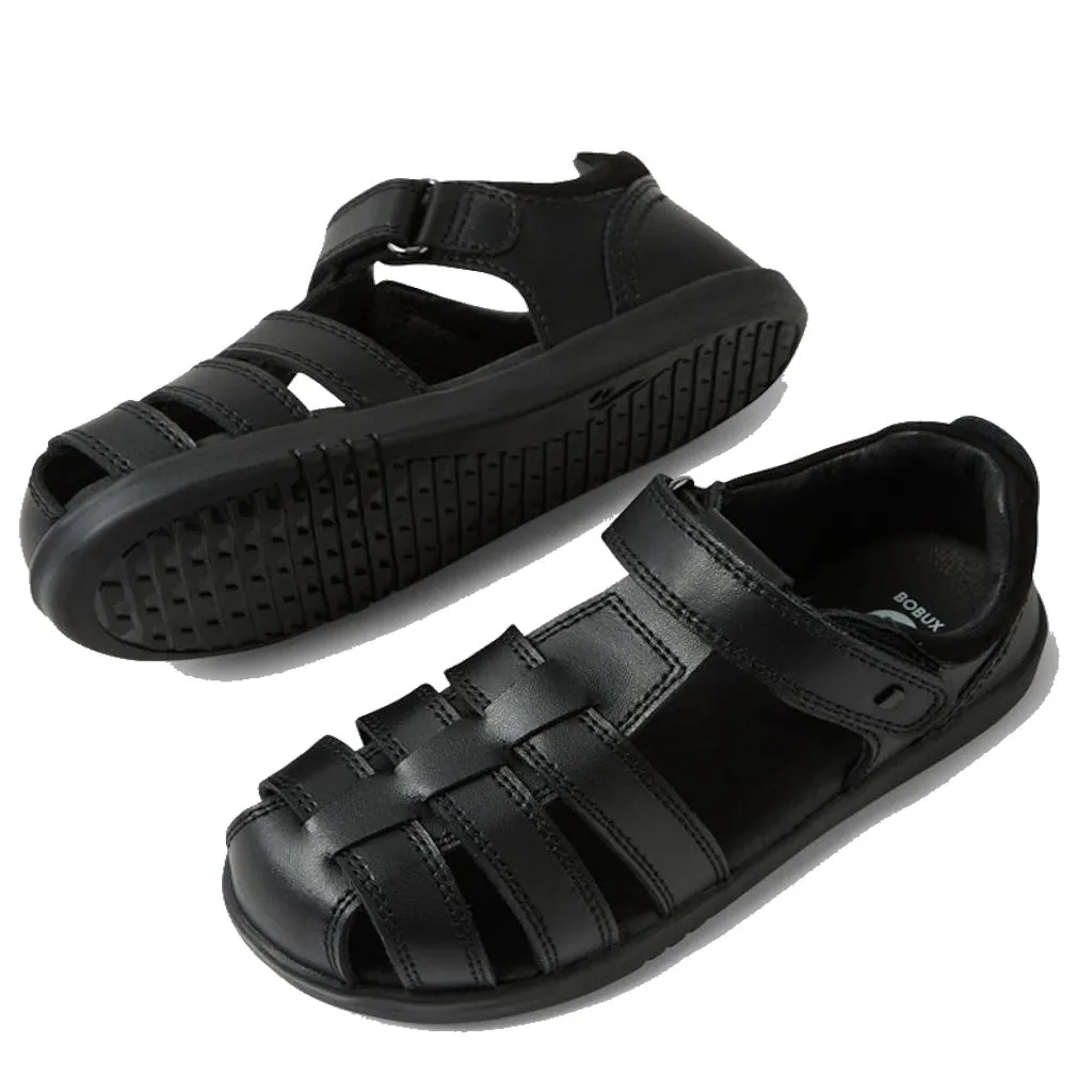 Bobux Kid  Roam Black School Leather Sandal Closed Toe