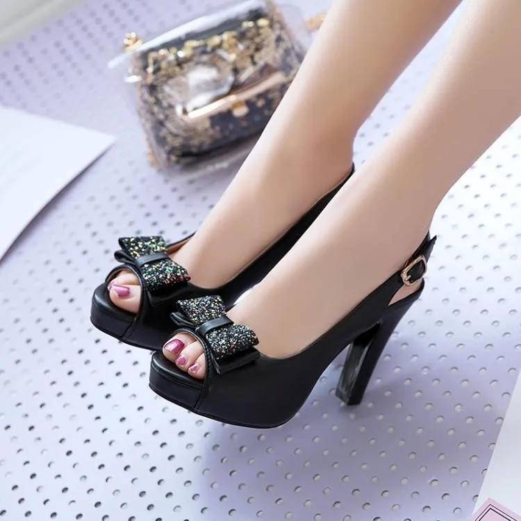 Bow high heel shoes