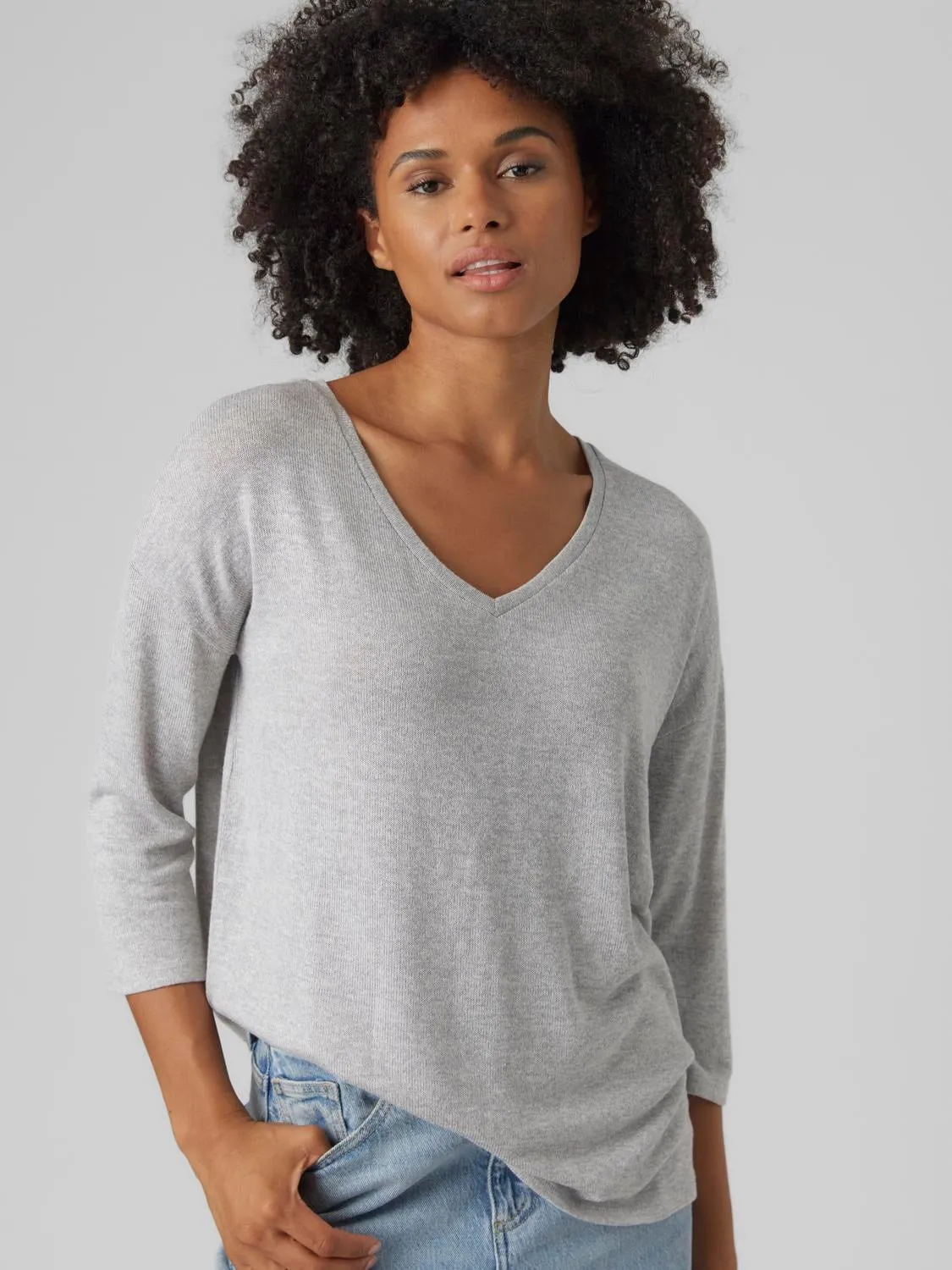 Brianna 3/4 V-Neck Pullover