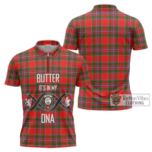 Butter Tartan Zipper Polo Shirt with Family Crest DNA In Me Style