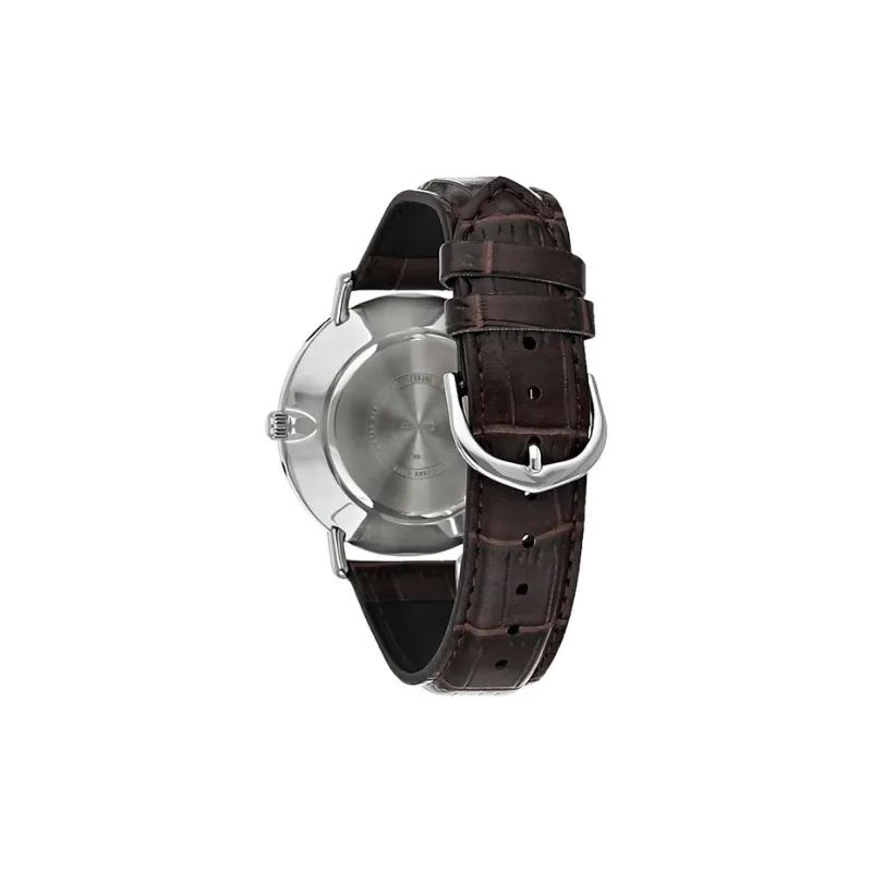 Casio Men's Minimalistic Silver Leather Analog Watch