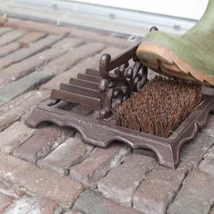 Cast Iron Boot Brush with Scraper