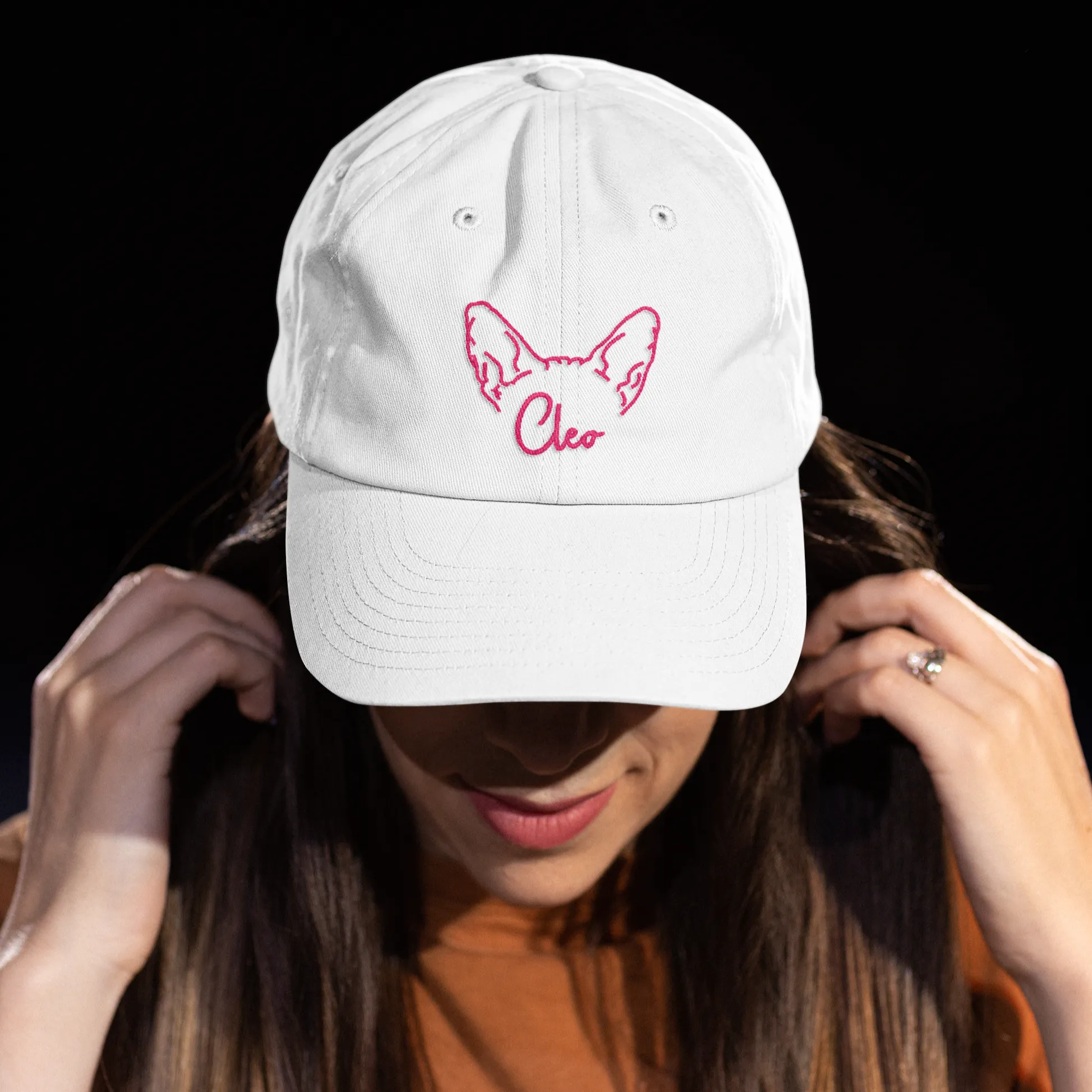 Cat Ears Custom Dad Hat, Baseball Cap