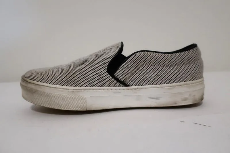 Celine Skate Slip-On Sneakers White/Black Micro Check Canvas Size 37.5