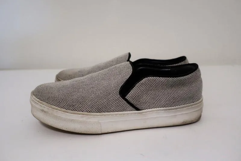 Celine Skate Slip-On Sneakers White/Black Micro Check Canvas Size 37.5