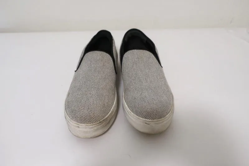 Celine Skate Slip-On Sneakers White/Black Micro Check Canvas Size 37.5