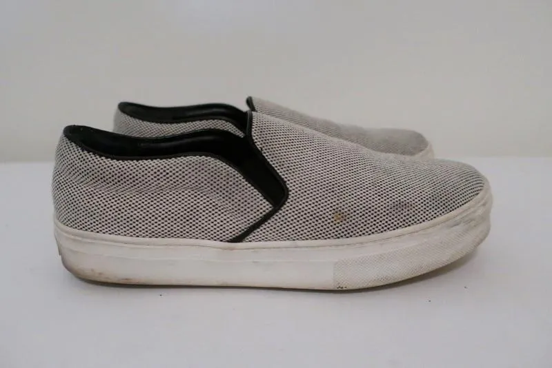 Celine Skate Slip-On Sneakers White/Black Micro Check Canvas Size 37.5