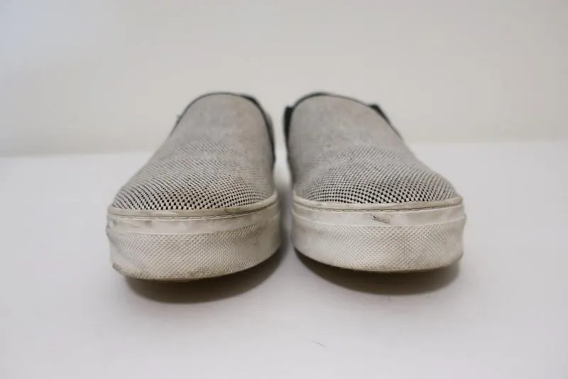 Celine Skate Slip-On Sneakers White/Black Micro Check Canvas Size 37.5